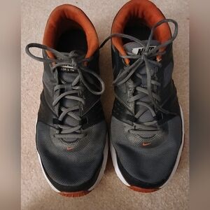 Nike Gray and Orange Athletic Shoes with Sleek Design